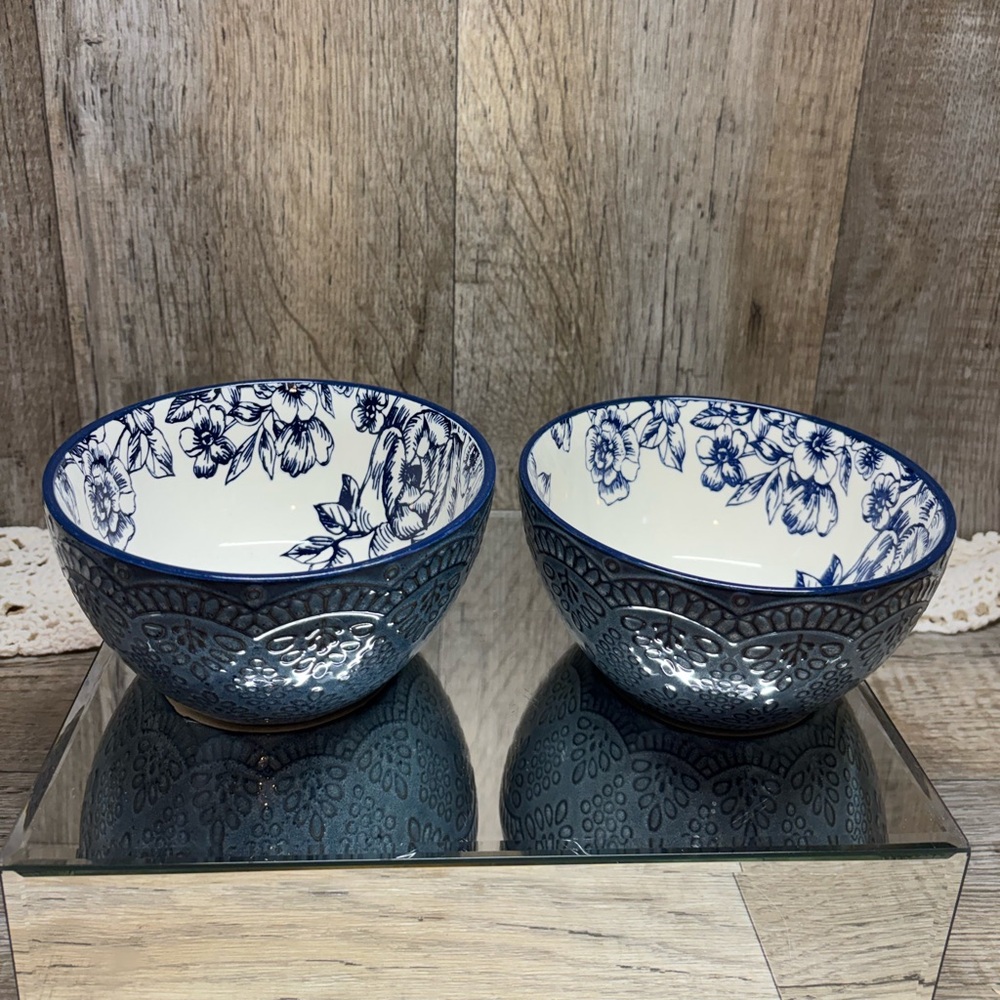 Pfaltzgraff  Gabriela Blue  Cereal Bowls  Set of 2 Replacement Farmhouse Granny